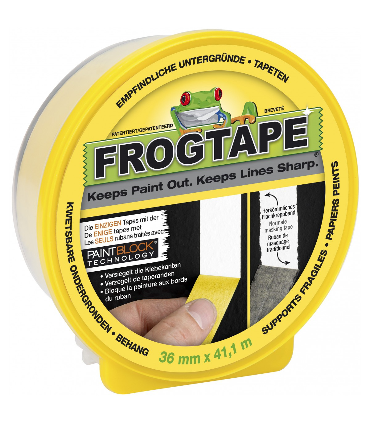 Adhésif de protection d'une arête du mur pour peindre son plafond